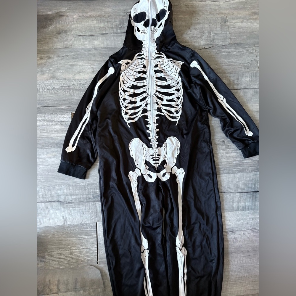 Spooktacular Creations Black Skeleton Glow in the Dark Costume Onesie Jumpsuit